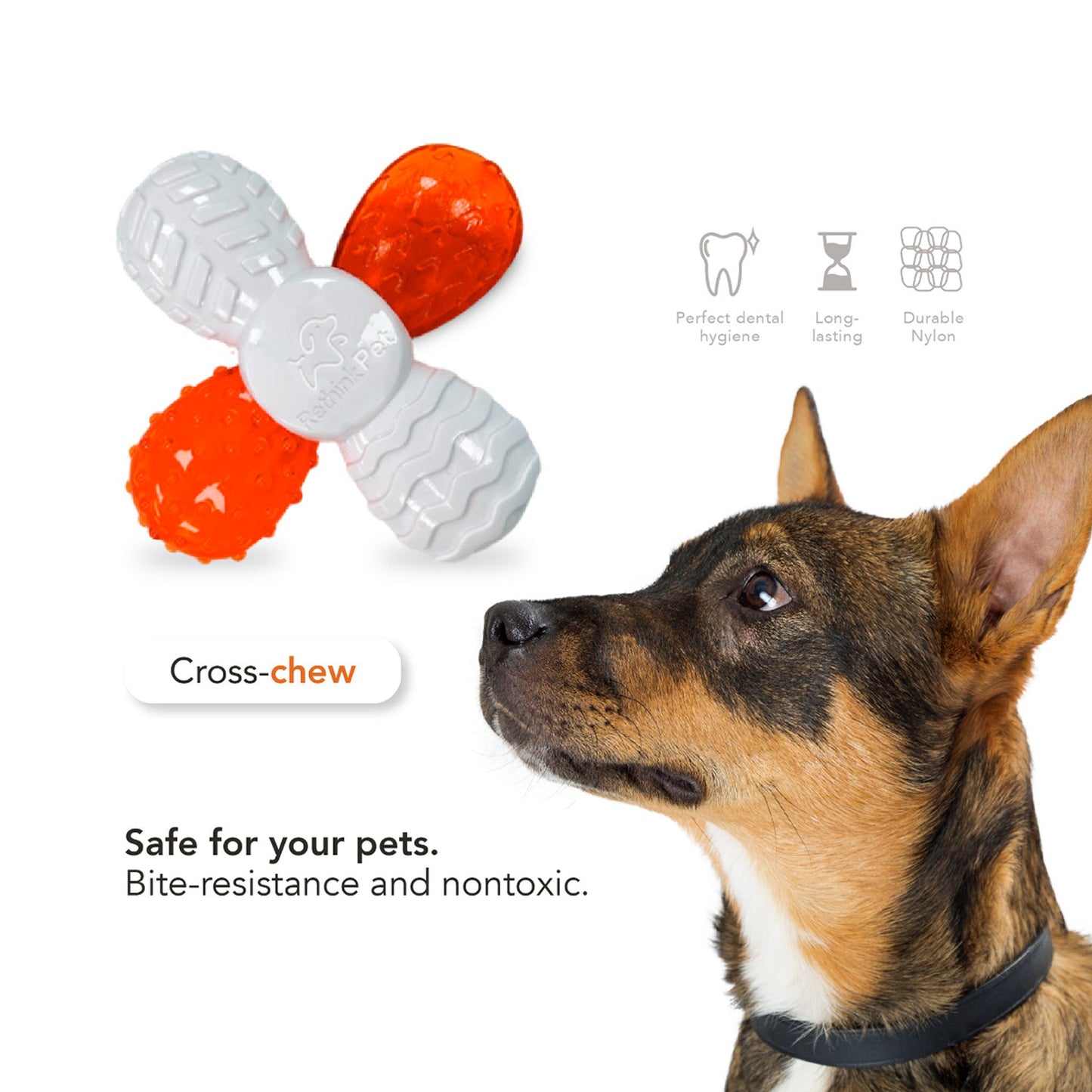 ReThink Pet Cross Chew Dog Toy Bacon Flavoured