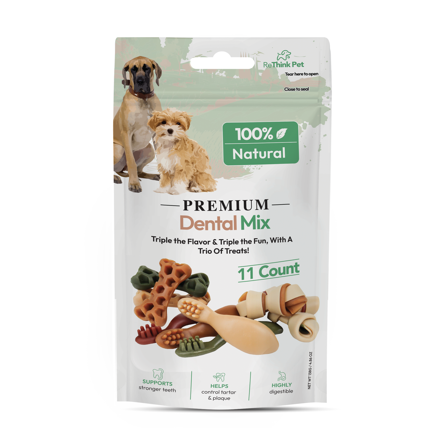 Rethink Pet Dog Treats - Premium Dental Mix