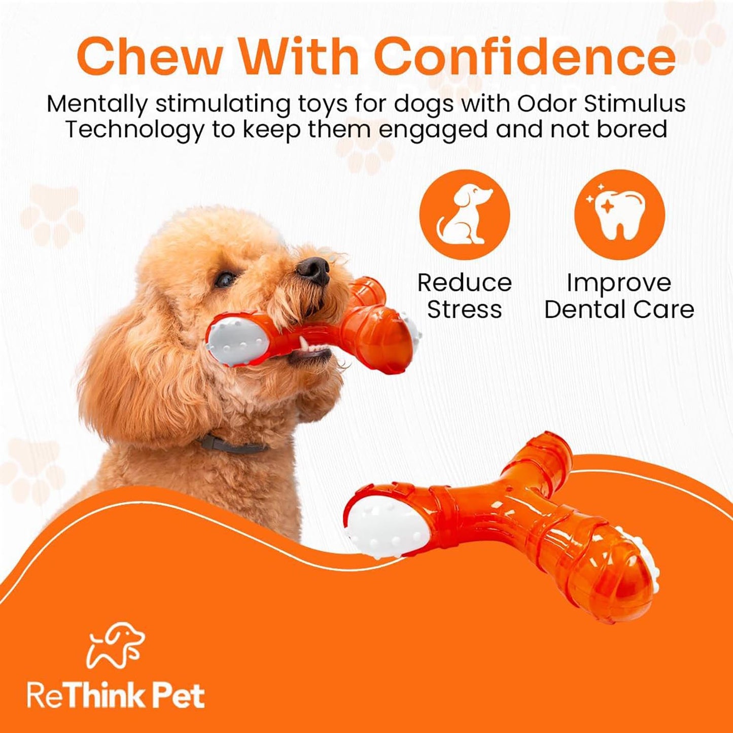 Rethink Pet Tri-Chew Dog Toy Bacon Flavoured