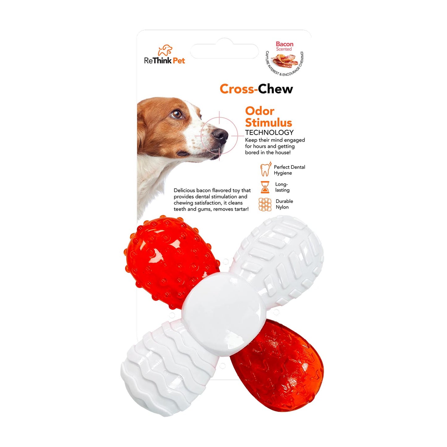ReThink Pet Cross Chew Dog Toy Bacon Flavoured